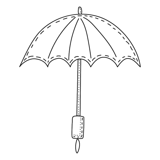 Premium vector doodle umbrella outline sketch on white background