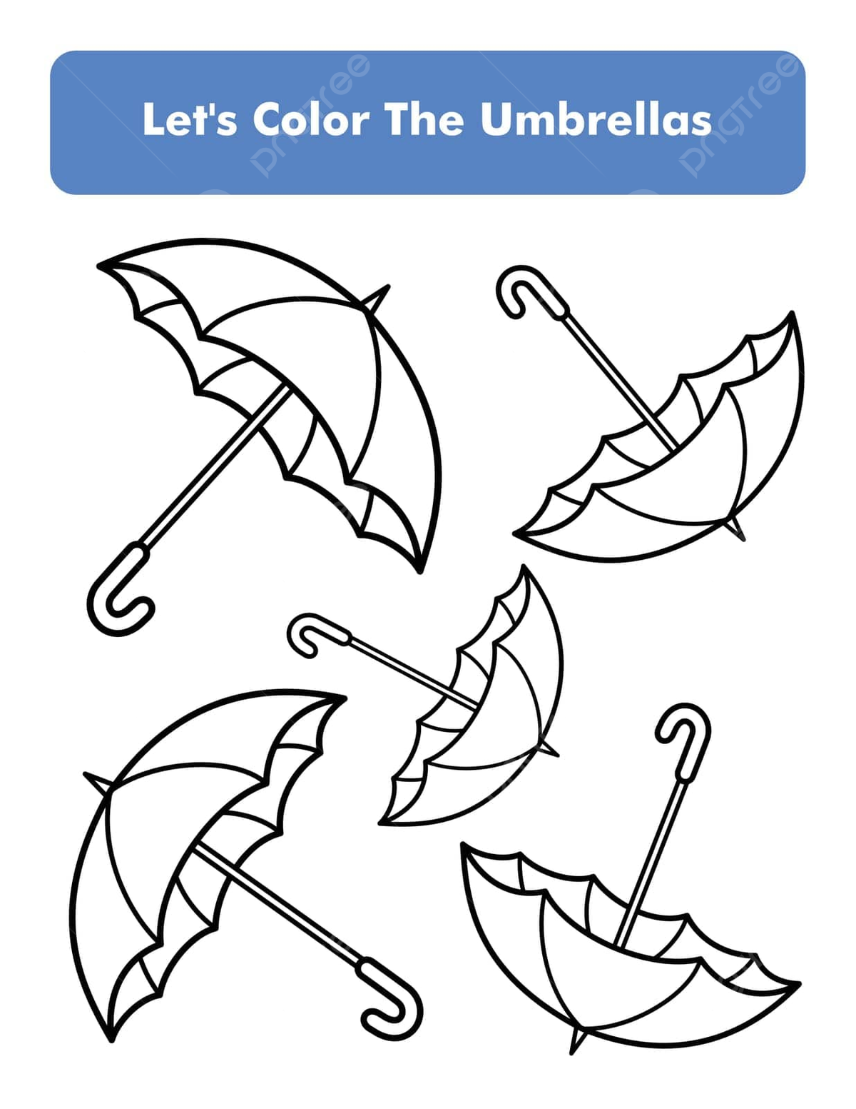 Premium vector element of an umbrella coloring book page designed for children in letter size coloring worksheet format vector print page umbrella png and vector with transparent background for free download