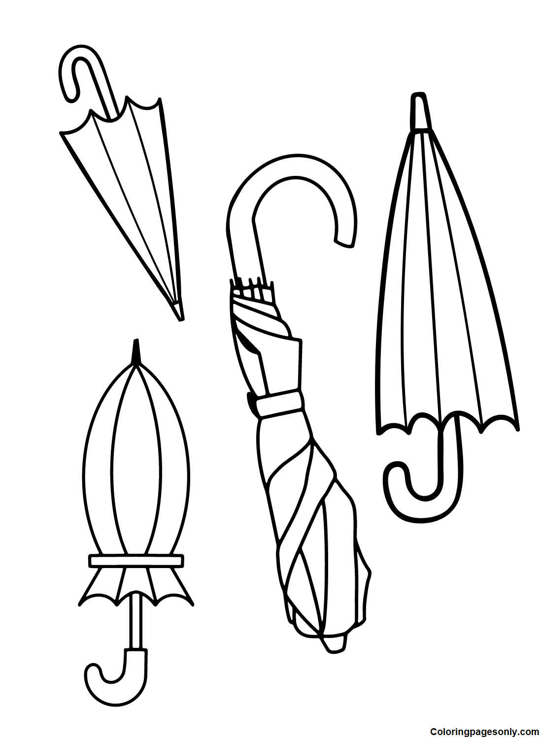 Umbrella coloring pages printable for free download