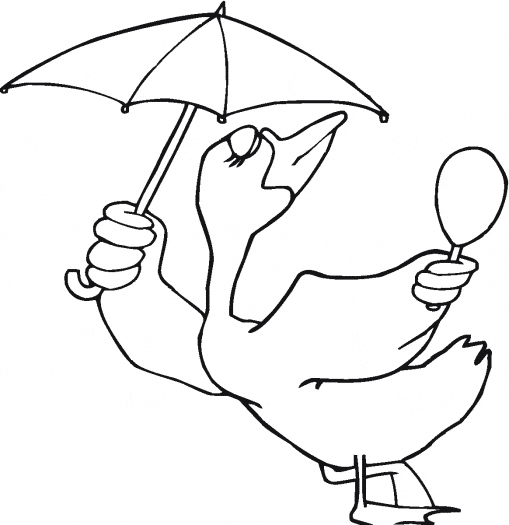 Umbrella bird coloring page