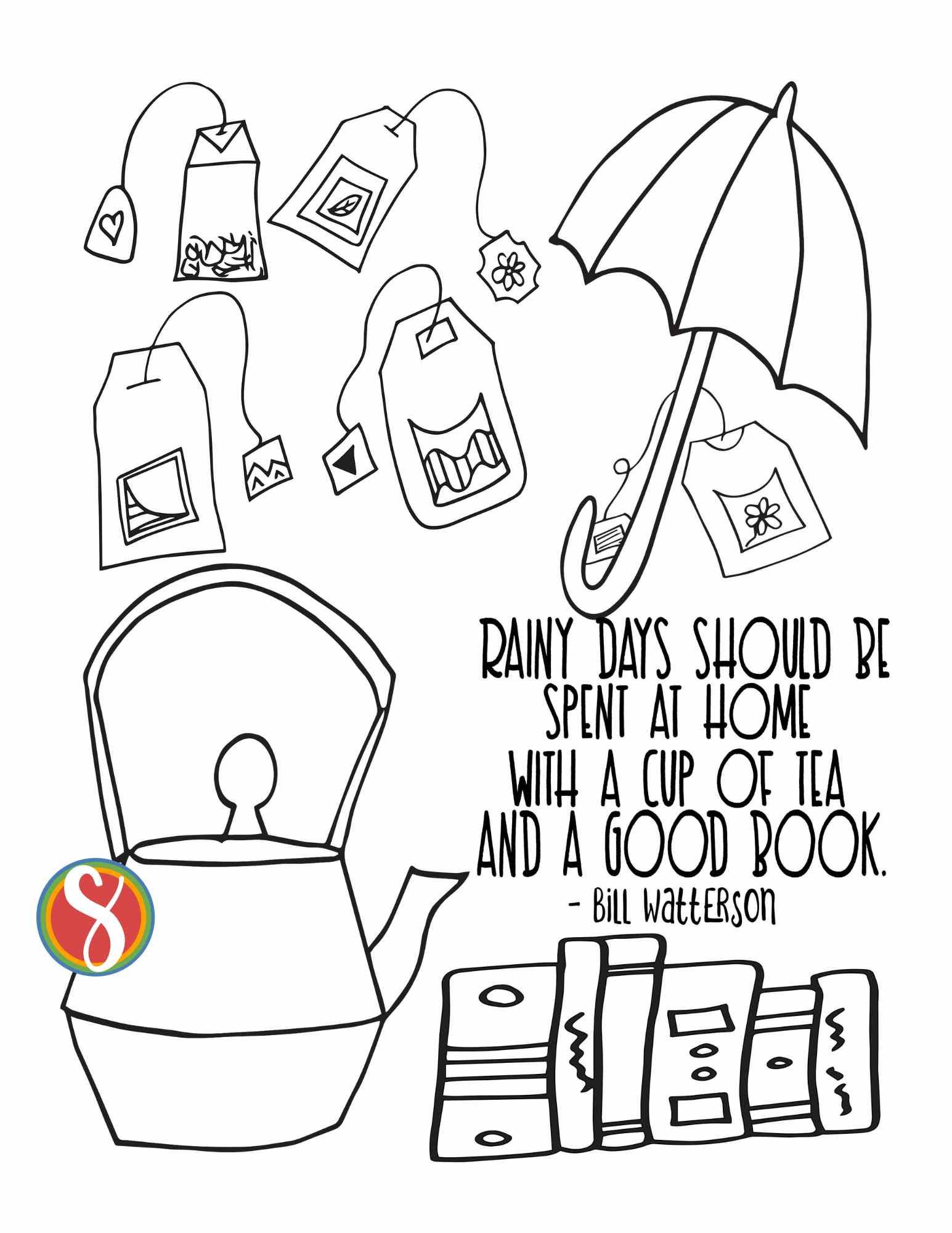 Free umbrella coloring pages â stevie doodles