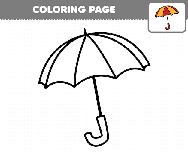 Premium vector coloring book for kids umbrella vector