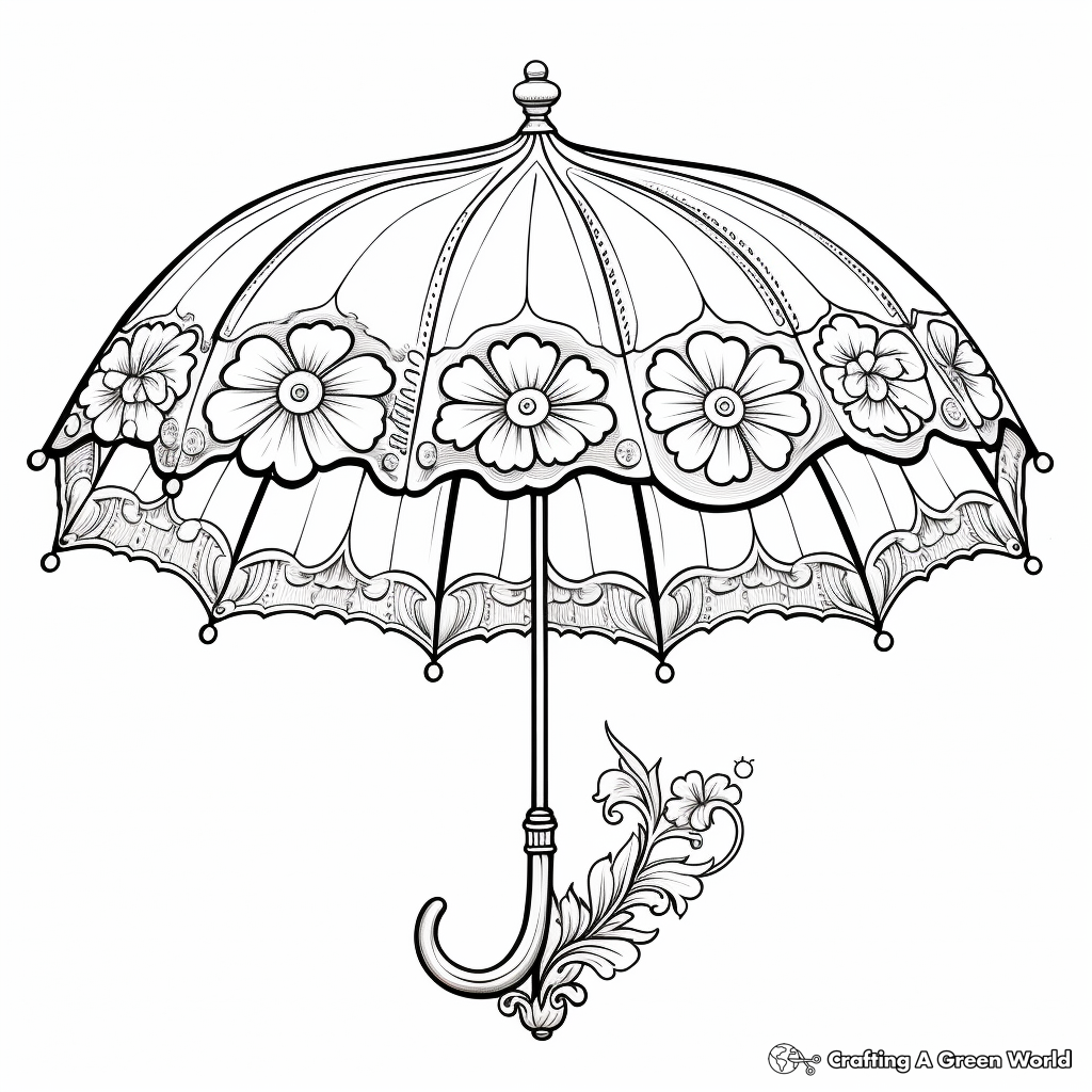 Umbrellas coloring pages