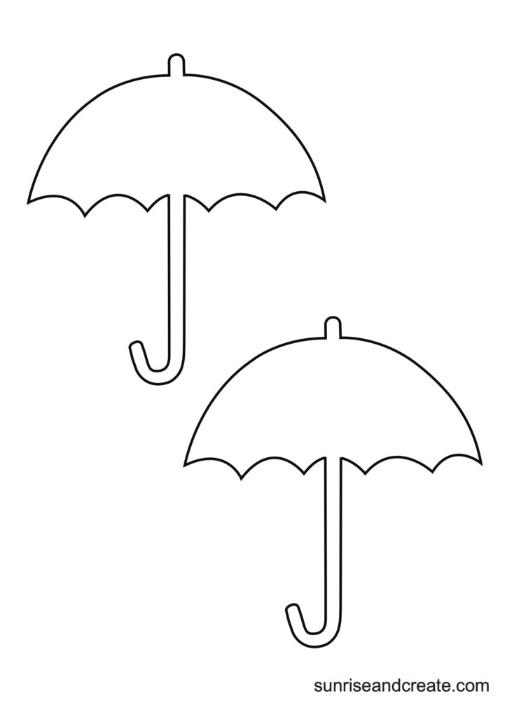 Free printable umbrella templates different designs sizes