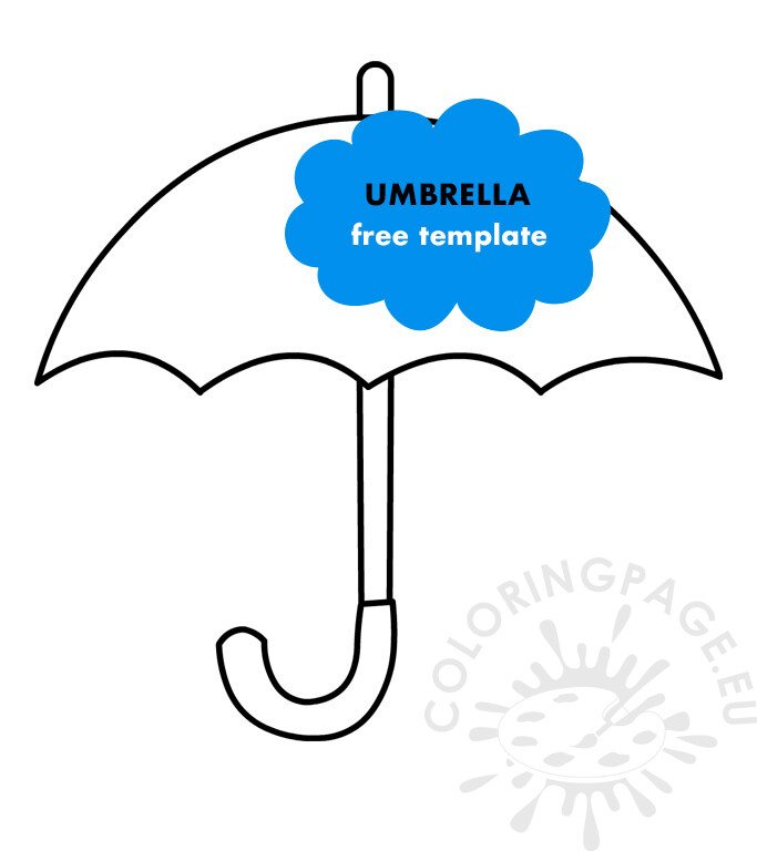Simple umbrella shape coloring page