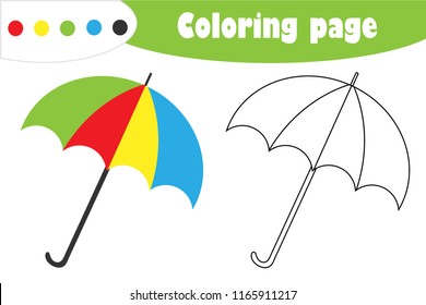 Umbrella cartoon style autumn coloring page stock vector royalty free