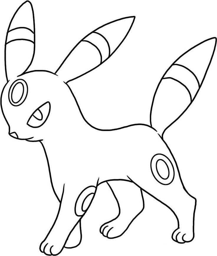 Umbreon walking coloring page pãginas para colorear caballos dibujos fãciles umbreon pokemon
