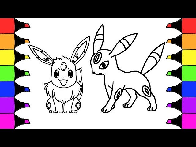 Pokemon coloring pages eevee evolution to umbreon i colouring book fun