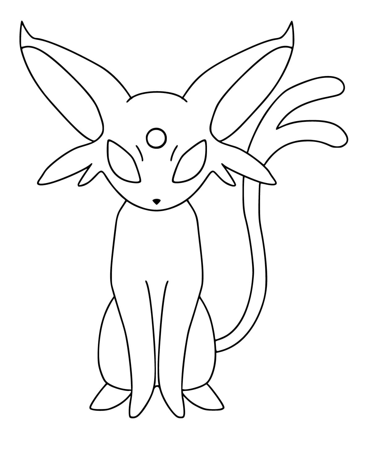 Cute umbreon and espeon coloring page