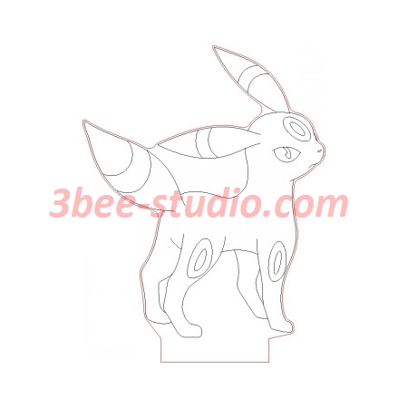 Umbreon pokemon d illusion lamp plan vector file
