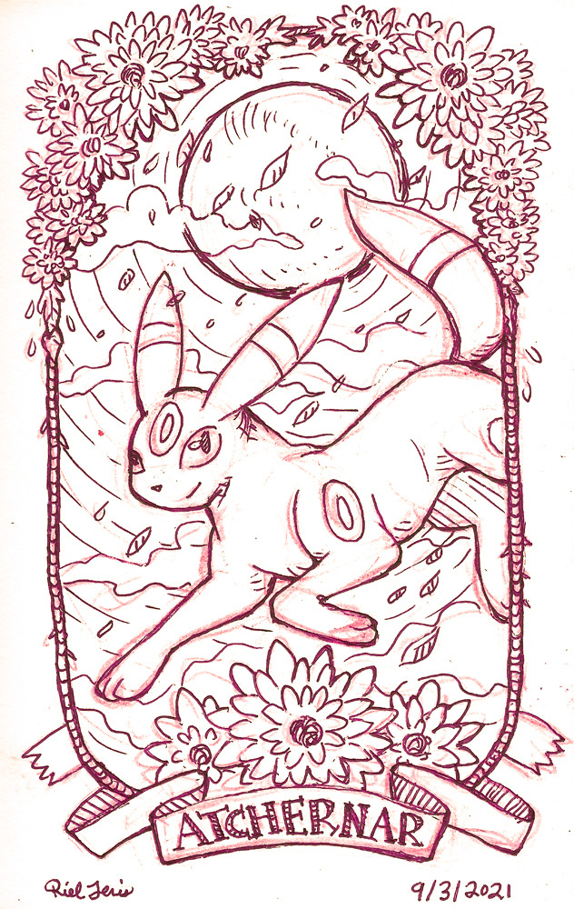 Riel teris â heres a quick doodle of my umbreon from pokãmon