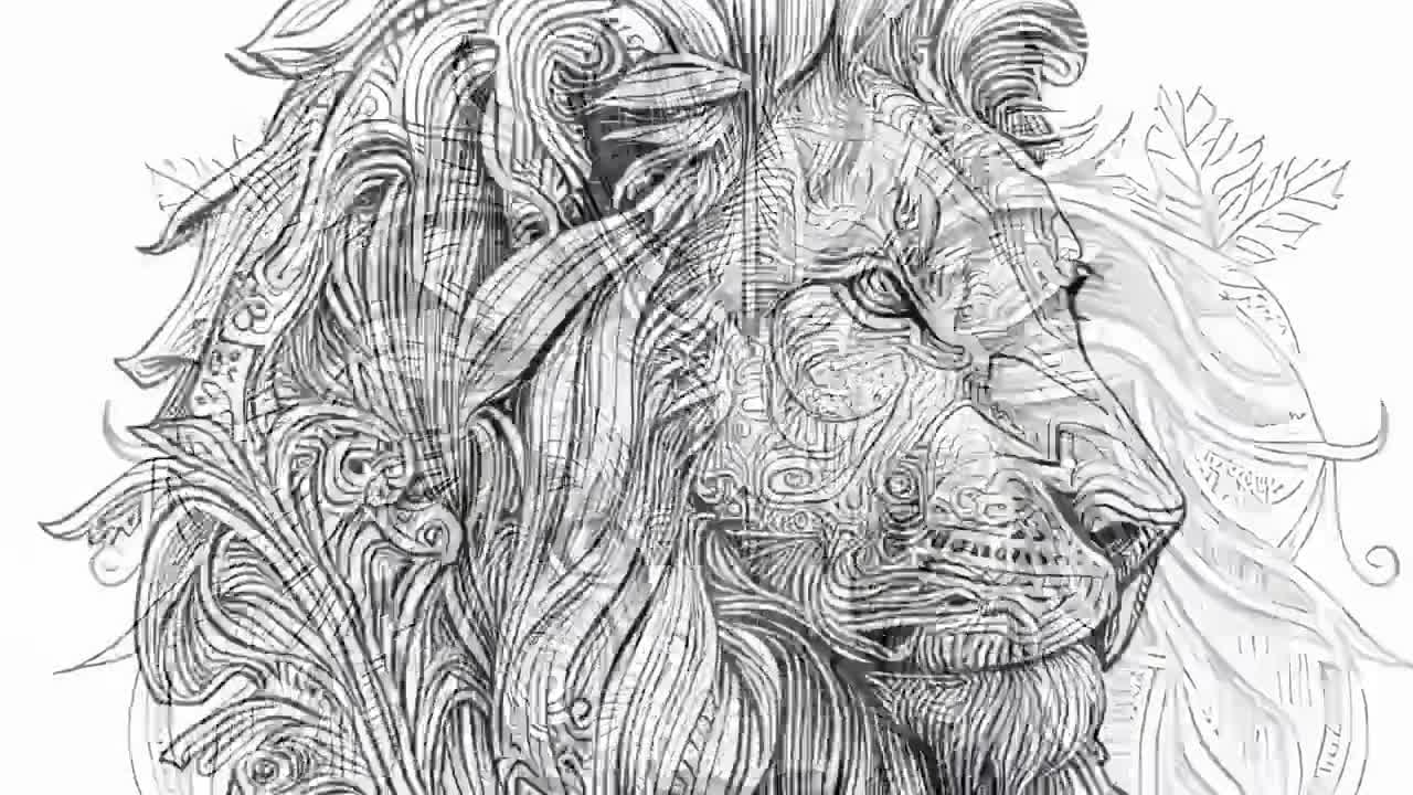 Pack stress relief coloring page lion head digital print filigree detailed mandala instant download set coloring pages for adults