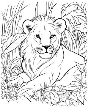 Lion coloring page for adults images â browse photos vectors and video