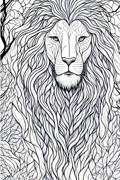 Lion coloring page for adults images â browse photos vectors and video
