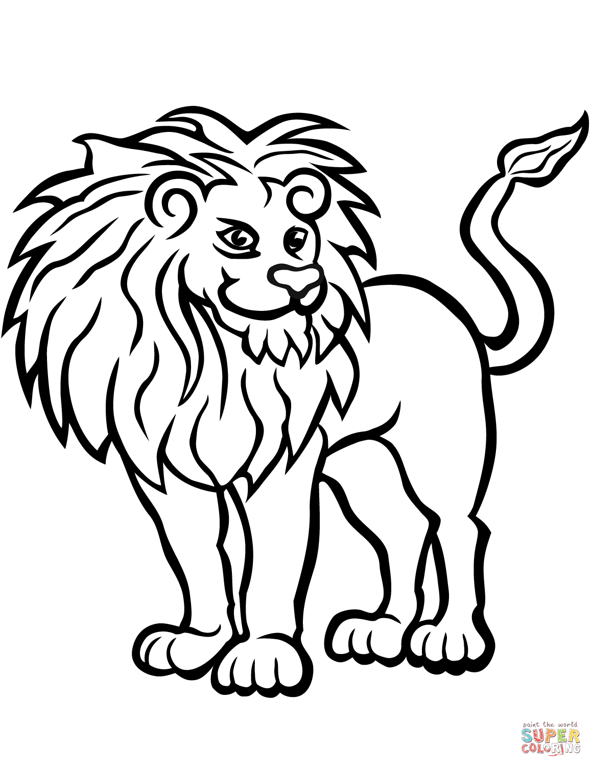 Dibujo de dibujo de un leãn para colorear dibujos para colorear imprimir gratis