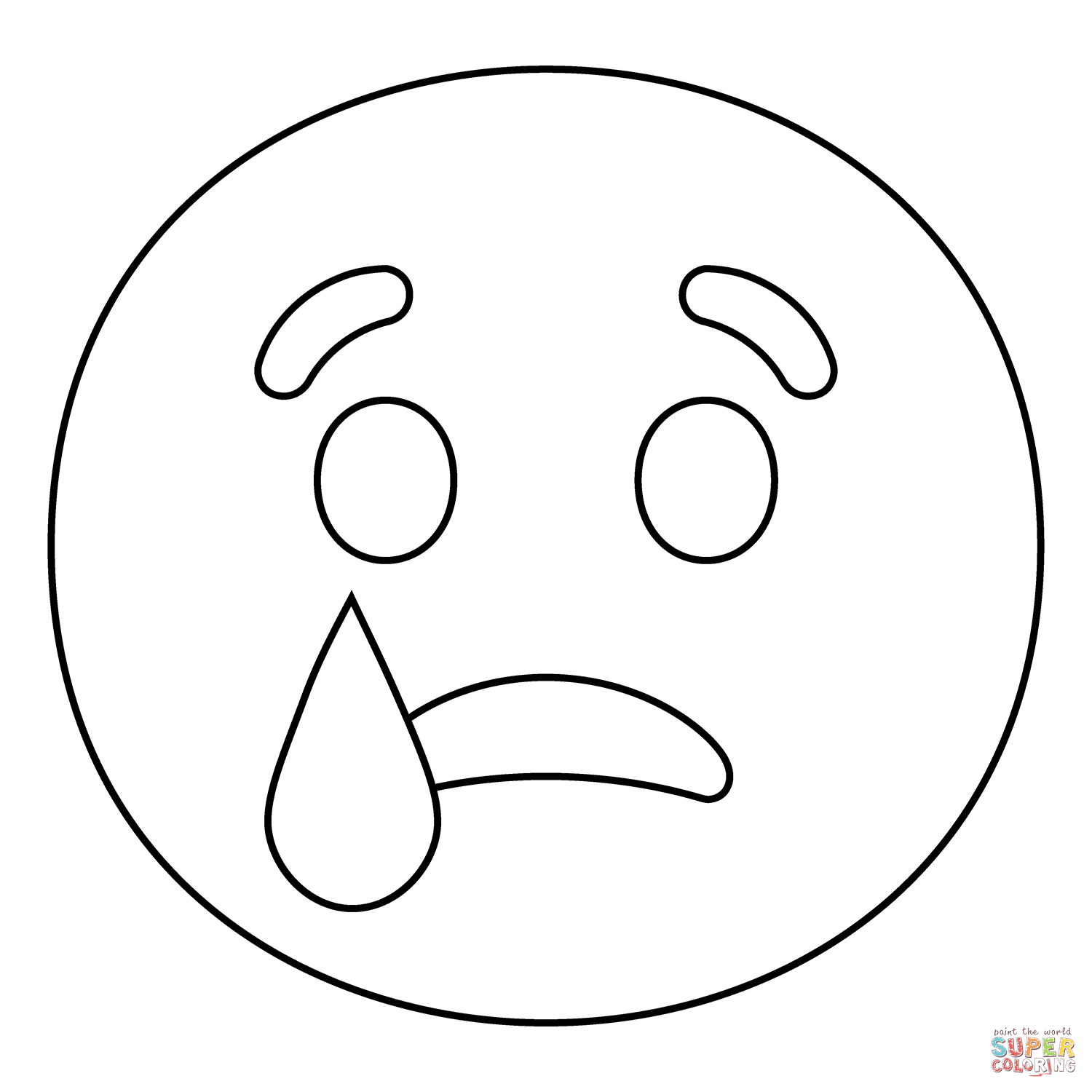 Dibujo de emoji de cara llorando para colorear dibujos para colorear imprimir gratis