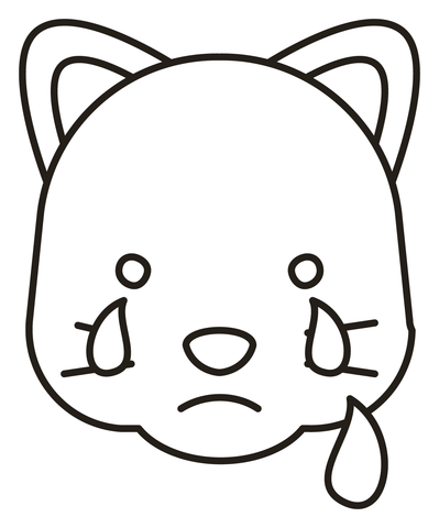 Dibujo de cara de gato llorando para colorear dibujos para colorear imprimir gratis