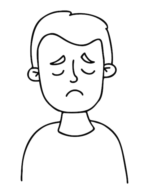 Cara de nião triste retrato de un nião molto con los ojos cerrados vector premium
