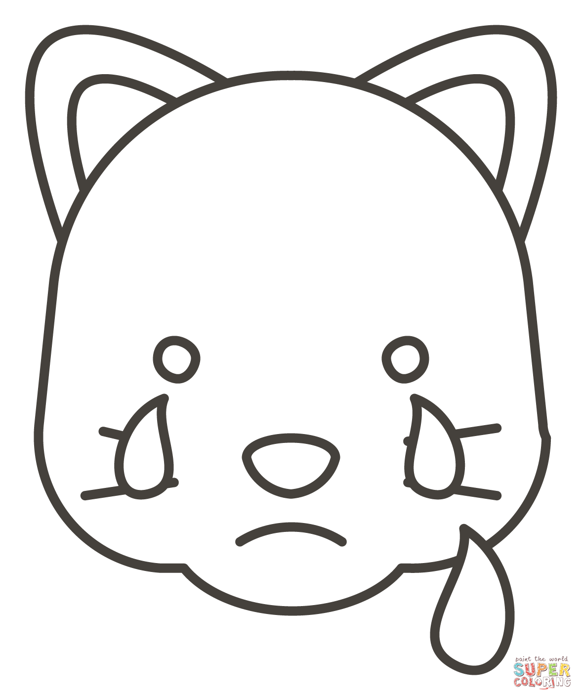 Dibujo de cara de gato llorando para colorear dibujos para colorear imprimir gratis