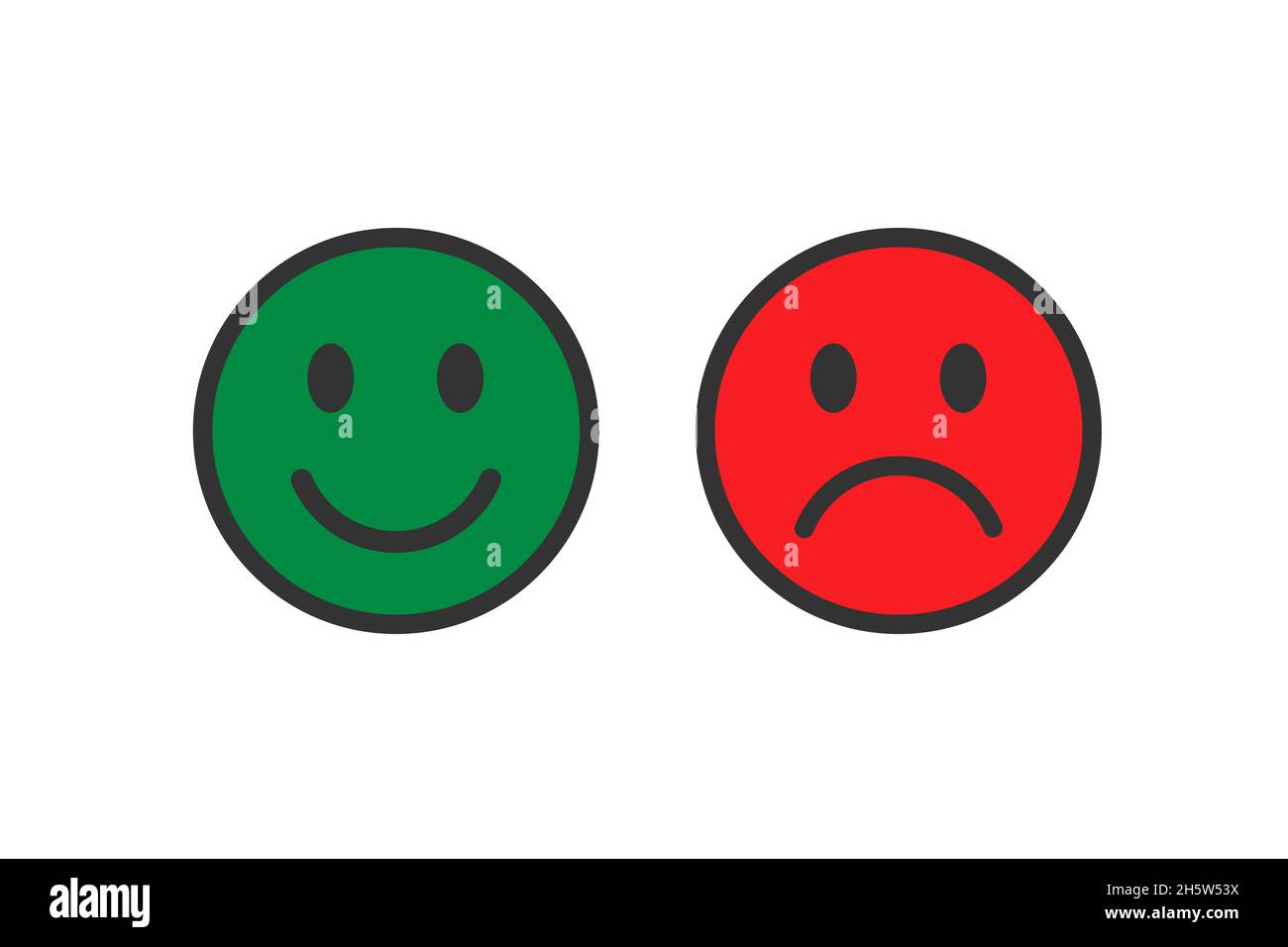 Moderna sonrisa emoji cara feliz neutral y triste infeliz emoticono tablecer iconos feliz neutral triste infeliz color verde amarillo y rojo fotografãa de stock