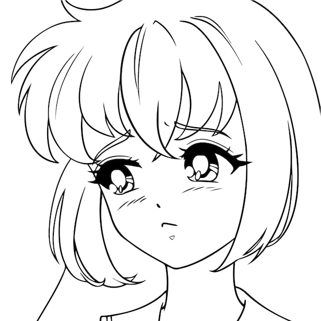 Menina triste do anime vetor premium