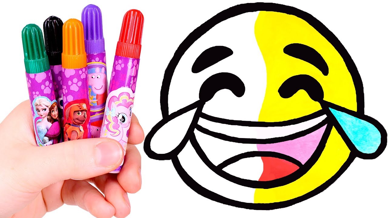 Dibuja y colorea un emoji llorando de la risa ðð dibujo de emoticonos