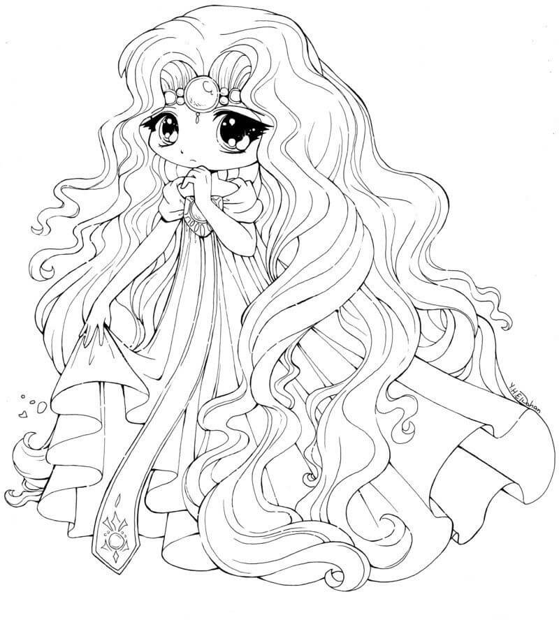 Princesa triste para colorear imprimir e dibujar â