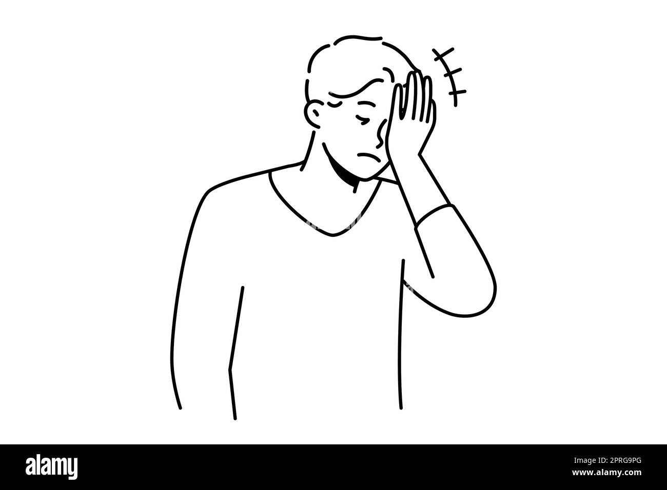 Upset face drawing black and white stock photos images