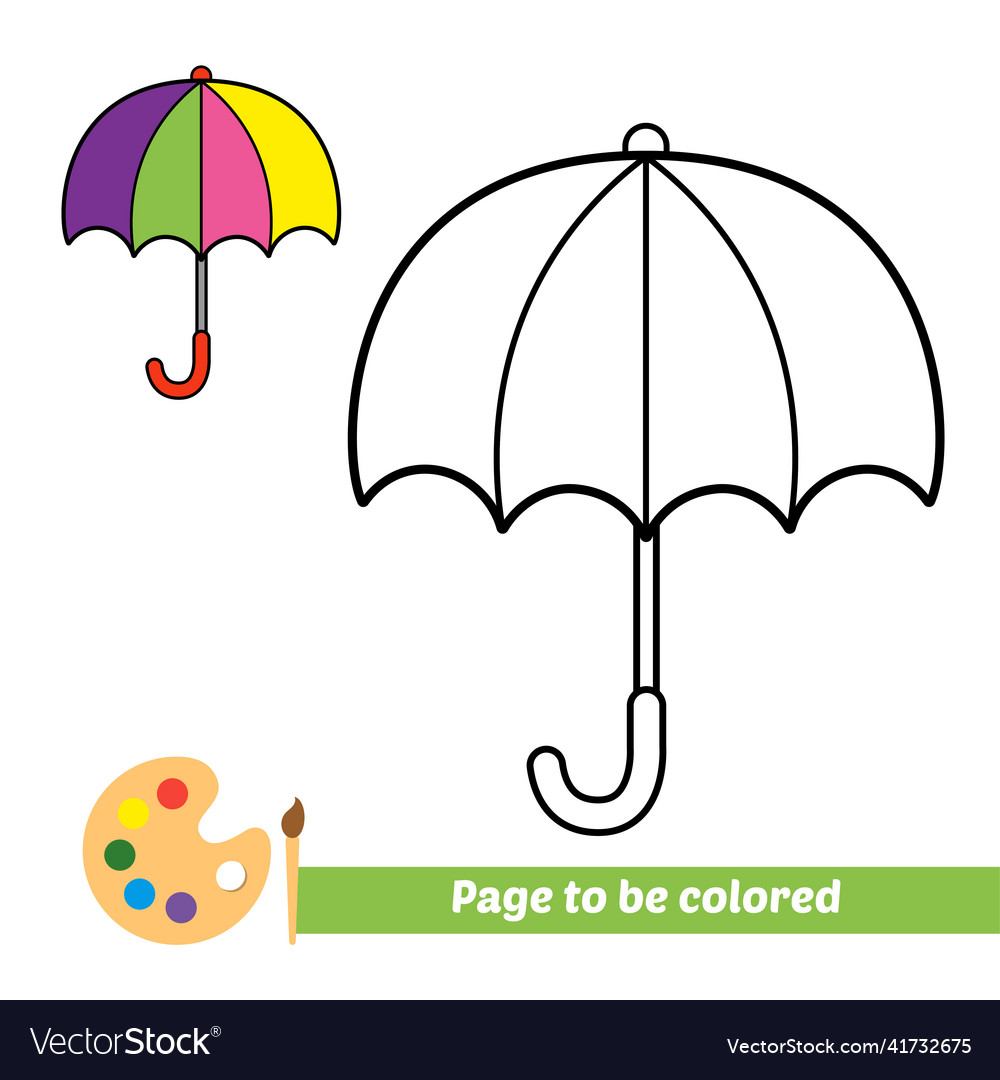 Coloring book for kids umbrella royalty free vector image