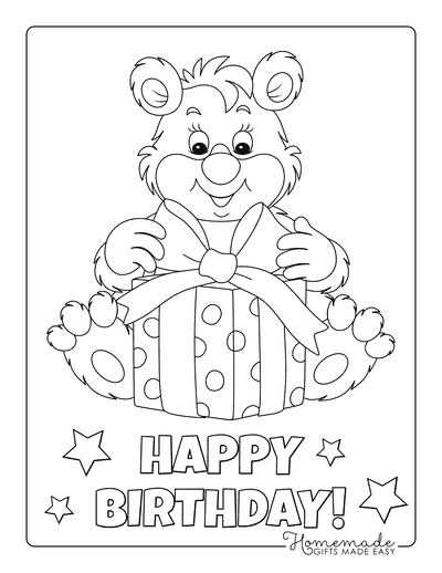Free happy birthday coloring pages for kids