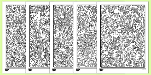 William morris themed lour pattern to print art