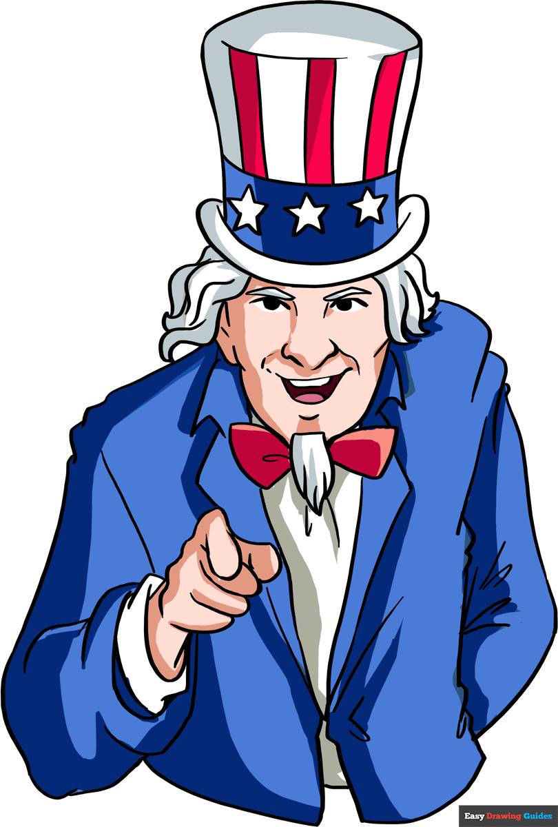 How to draw uncle sam