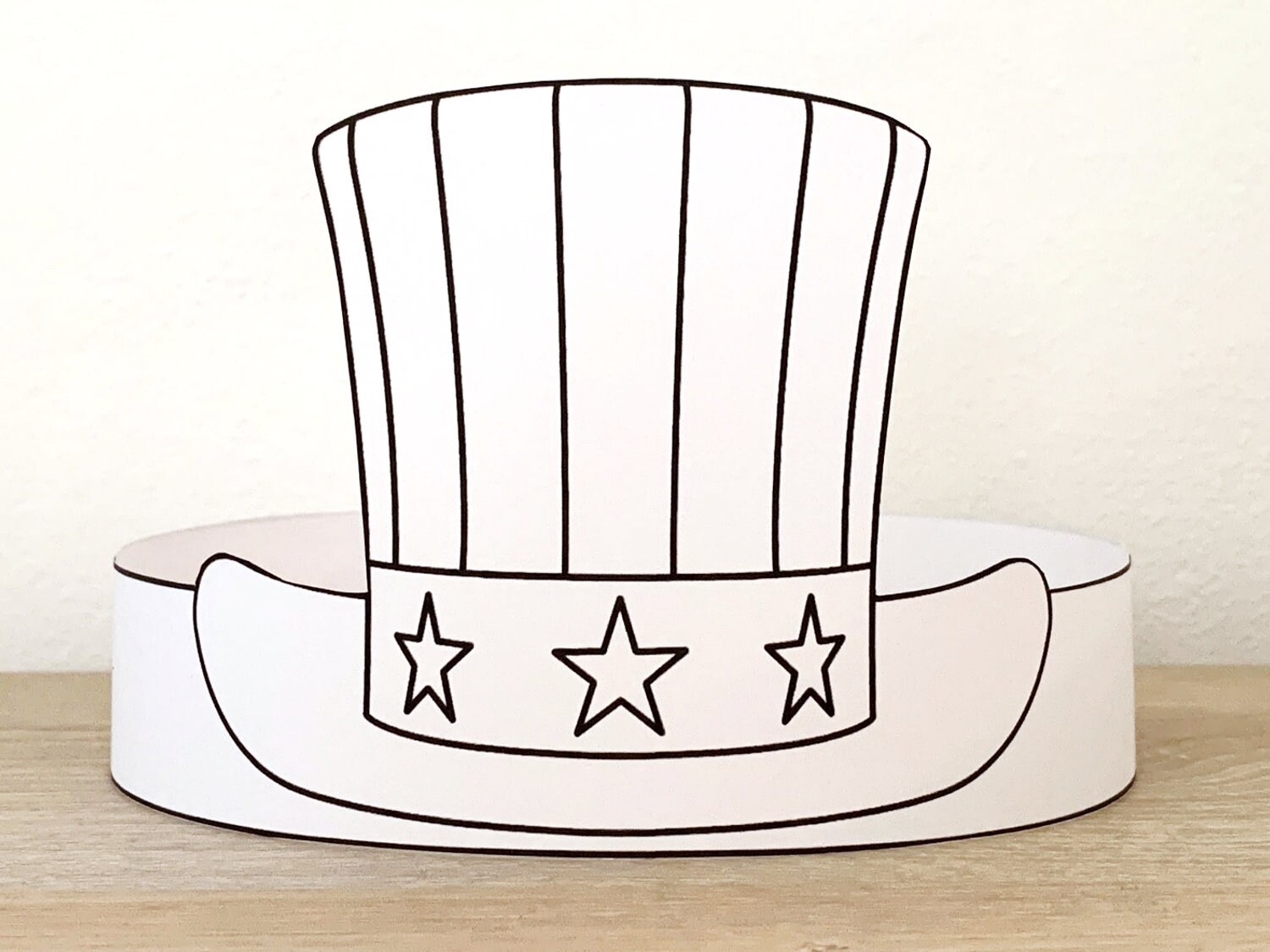Uncle sam hat paper crown party coloring printable kids craft america th july party favor birthday decor pdf costume diy instant download download now