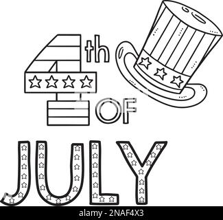 Th of july uncle sam coloring page for kids stock vector image art