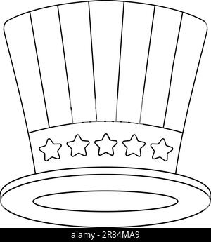 Th of july uncle sam coloring page for kids stock vector image art