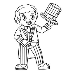 Uncle sam outline vector images over