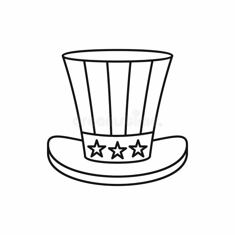 Uncle sam hat icon outline style stock vector