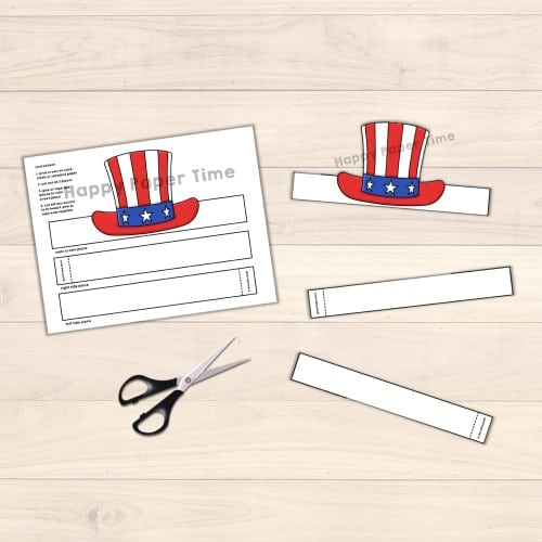 Uncle sam hat paper crown template