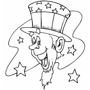 Uncle sam head coloring page