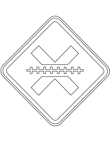 Uncontrolled railroad crossing sign in brazil coloring page free printable coloring pages