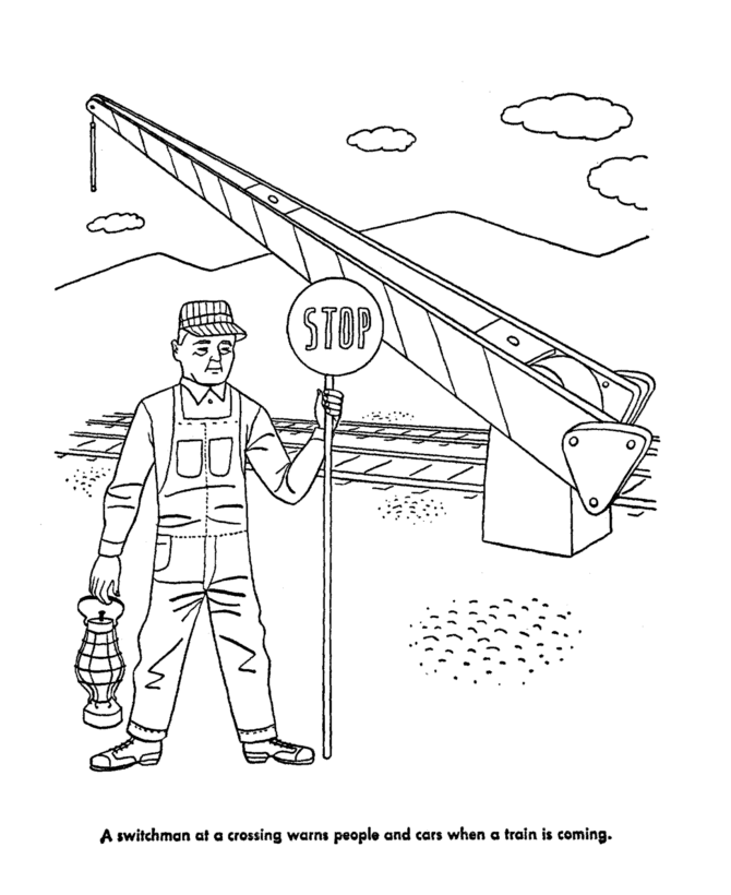 Railroad safety coloring pages