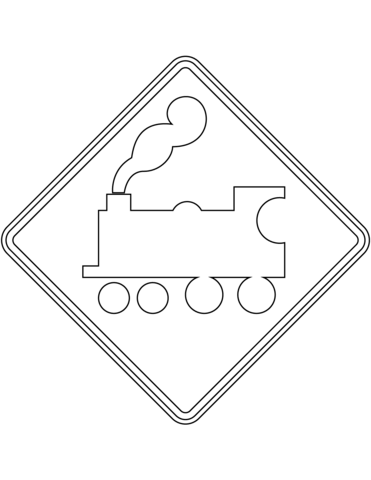 Uncontrolled railway crossing ahead sign in new zealand coloring page free printable coloring pages