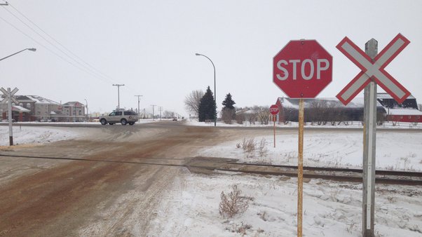 What does an uncontrolled railroad crossing usually have