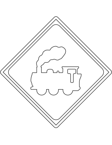 Railroad crossing ahead sign in japan coloring page free printable coloring pages