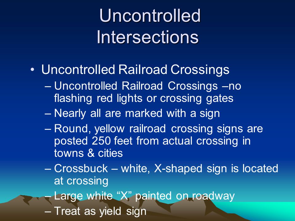 Chapter negotiating intersections