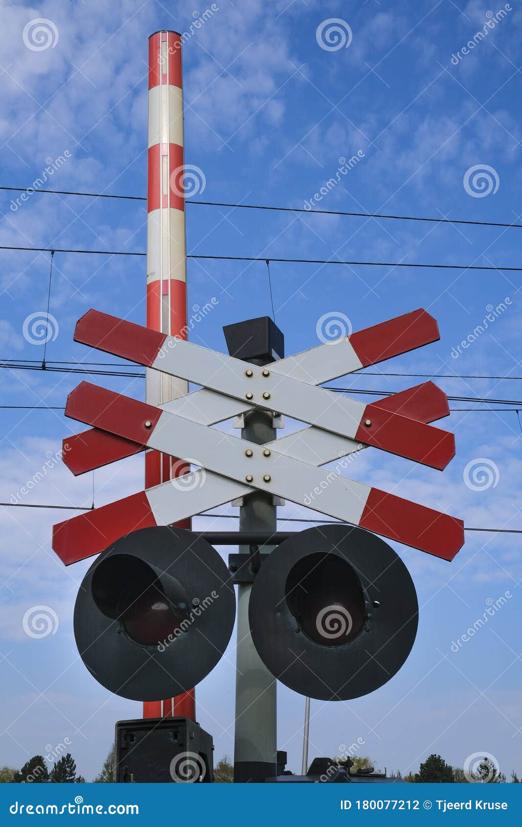 Warning sign railway crossing barrier icon stock photos