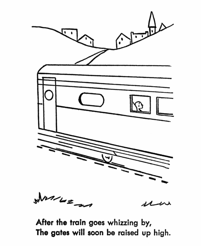 Railroad safety coloring pages