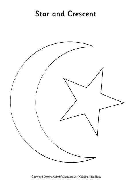 Star and crescent colouring page star coloring pages coloring pages ramadan activities
