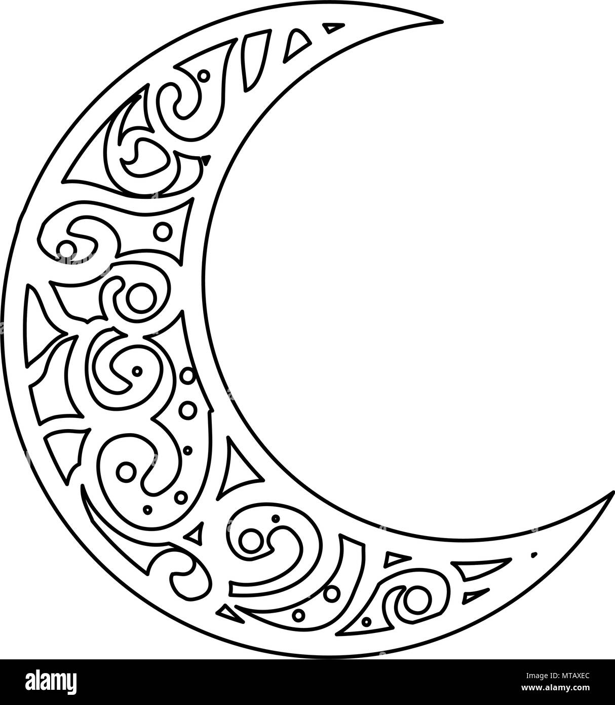 Ramadan moon black and white stock photos images