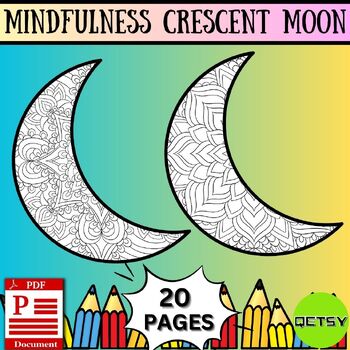 Mindfulness crescent moon coloring pages ramadan crescent moon coloring sheets